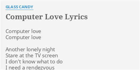 computer love lyrics|who wrote computer love.